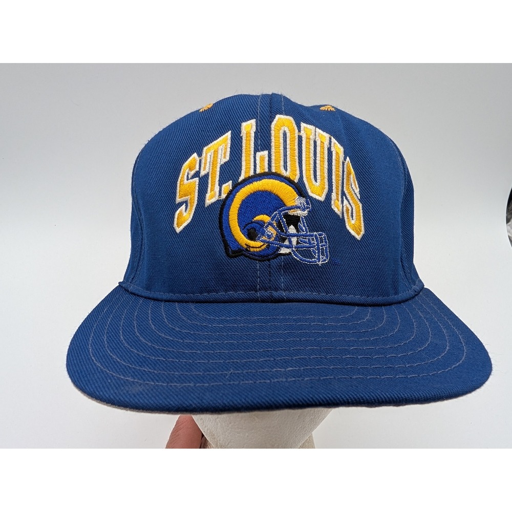 Vintage St Louis Rams Hat Annco NFL Snapback Blue Made in USA Helmet Logo Cap